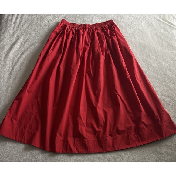 Anthropologie Maeve Pull-On Circle Skirt Sz Lg Red - Picture 3 of 10